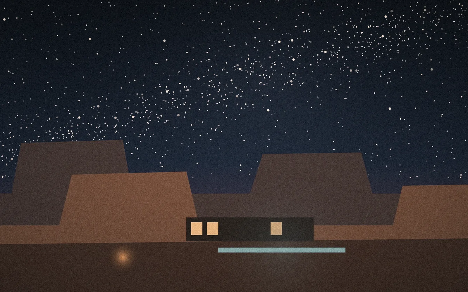 Illustration: Stars over the desert mesas of southern Utah